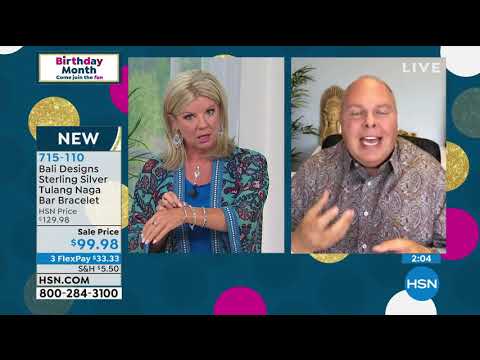 Bali Designs Sterling Silver and 18K Tulang Naga Bar Bra...