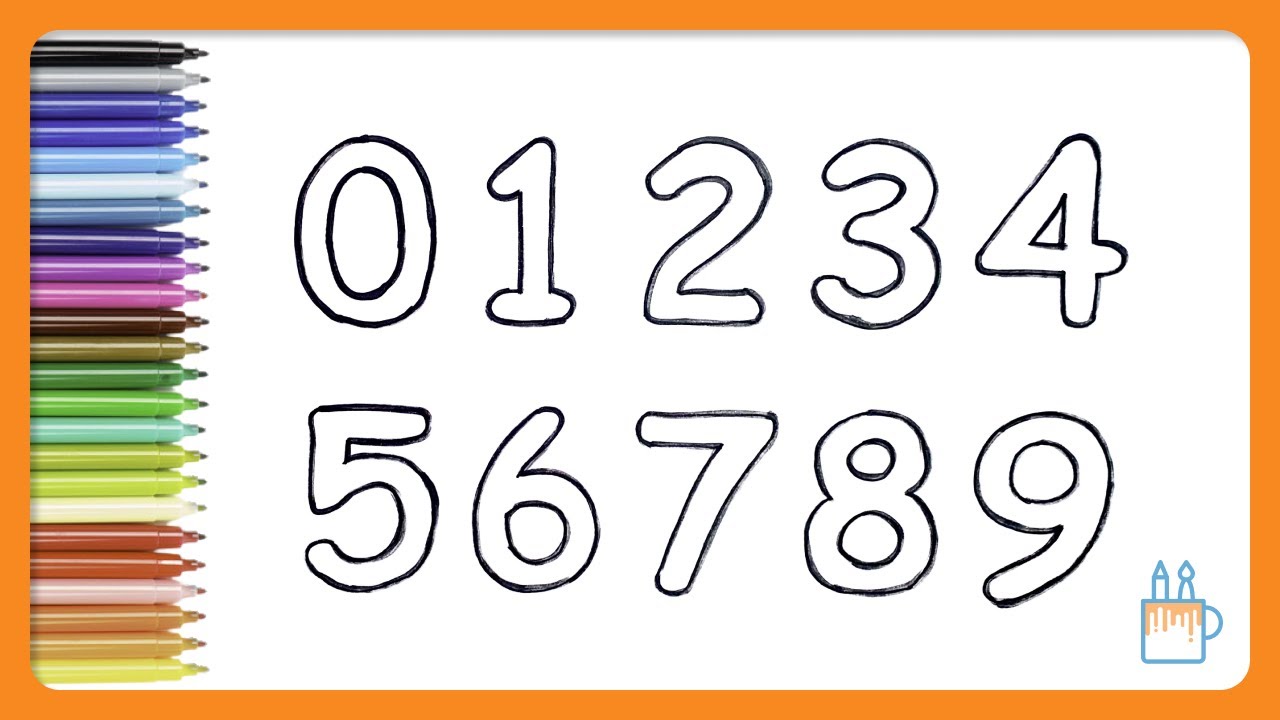 Vamos desenhar e colorir os números de 0 a 9 | Aprendendo as cores e os números de maneira divertida