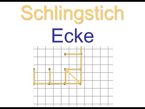 Schlingstich   um die Ecke   gebundenes Sticken