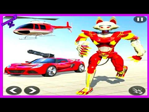Robot Car Game - Cat Robot Transform War Games Android gameplay