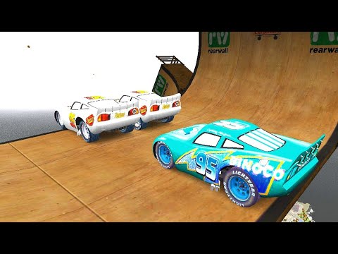 GTA 4 Aqua Lightning McQueen Dinoco Car Longest Jump Fire Test - GTA IV