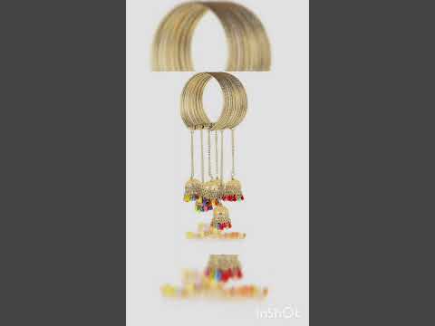 Traditional Oxidized Silver Jhumki Latkan Charms Adjustable Bangle for Girls and Women