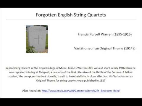 Francis Purcell Warren Variations on an Original Theme for String Quartet