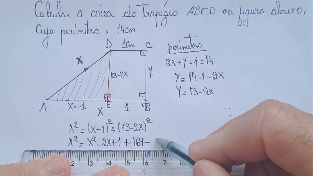 GEOMETRIA PLANA : QUESTÃO LINDA DE ÁREA DO TRAPÉZIO INFORMADO SEU PERÍMETRO.