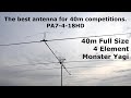 Full Size 40 Meter 4 Element Yagi Antenna PA7 4 18HD