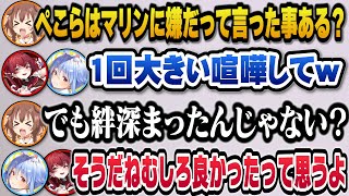 過去にした大喧嘩でより絆が深まったと語るぺこらとマリン【ホロライブ切り抜き/宝鐘マリン/兎田ぺこら/戌神ころね】