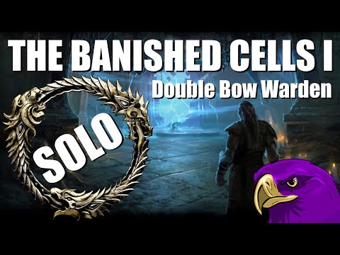 SOLO ESO Banished Cells 1 Group Dungeon Run - Double Bow Warden Build - Banishing The Banished