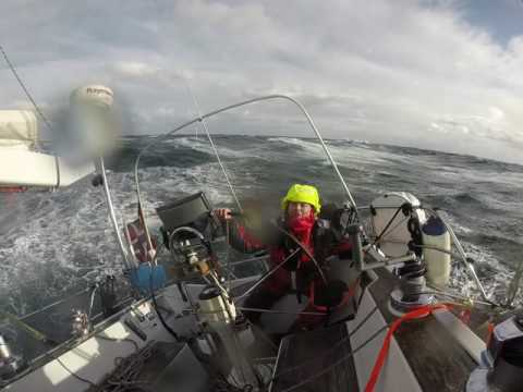 Sailing the Stadhavet Sea, Norwegian West Coast stormy autumn 2016.