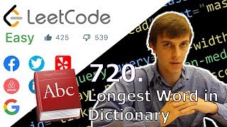 YouTube video 'Longest Word in Dictionary (LeetCode 720. Algorithm Explained)'