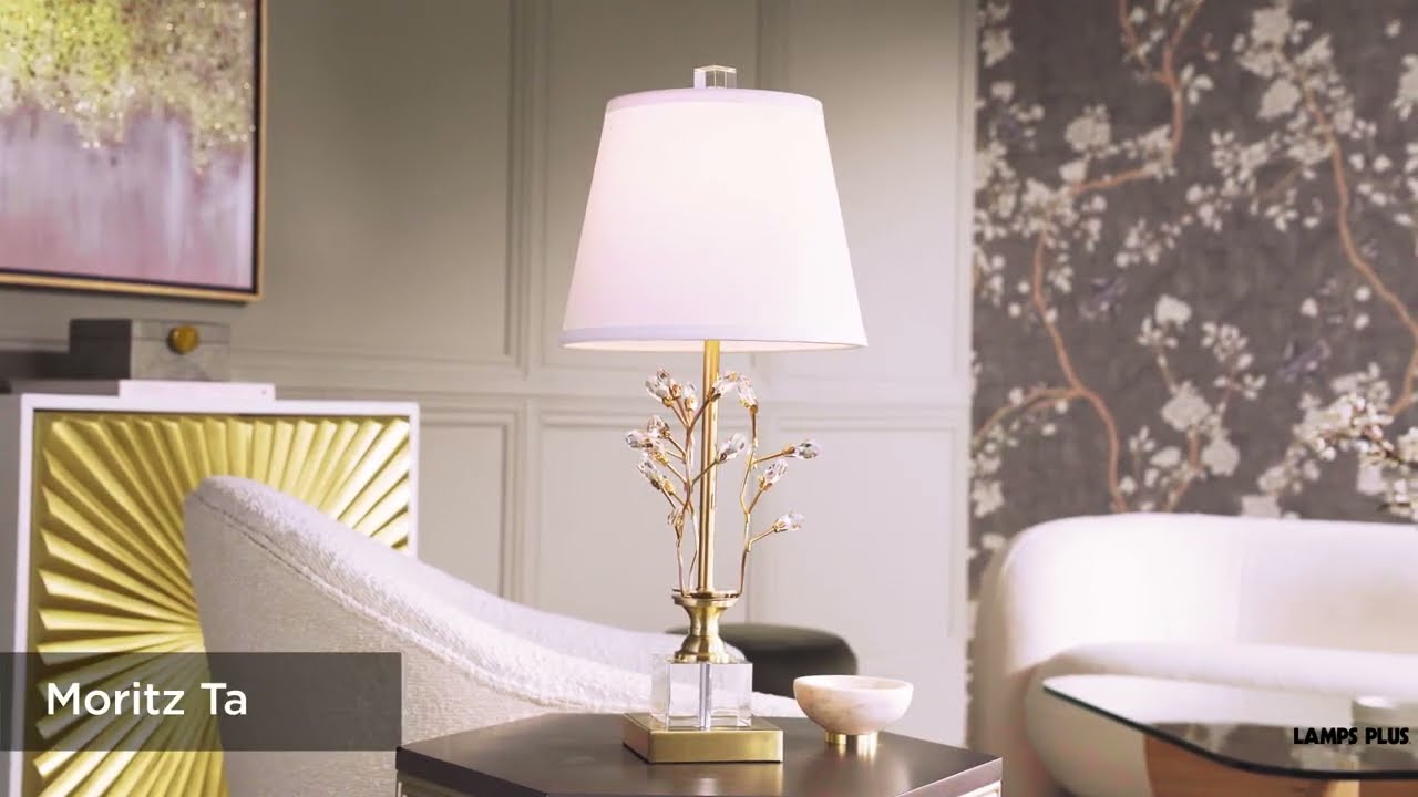 Video 1 Watch A Video About the Vienna Full Spectrum Moritz Gold Branch and Crystal Table Lamp