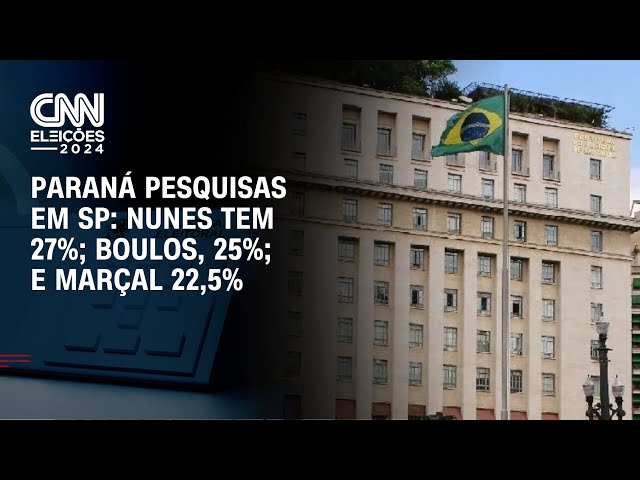 Paraná pesquisas em SP: Nunes tem 27%; Boulos, 25%; e Marçal 22,5% | CNN PRIME TIME