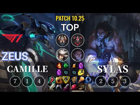 T1 Zeus Camille vs Sylas Top - KR Patch 10.25