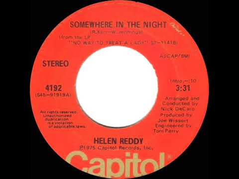 1976 HITS ARCHIVE: Somewhere In The Night - Helen Reddy (stereo 45)