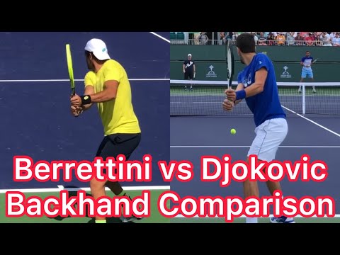 Matteo Berrettini vs Novak Djokovic Backhand Comparison (Tennis Technique Explained)