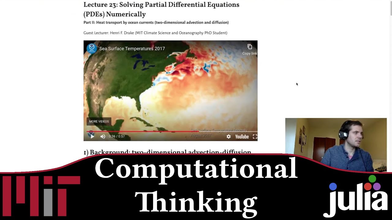 Ocean currents as two-dimensional advection diffusion | Week 12 | 18.S191 Fall 2020 | Henri Drake