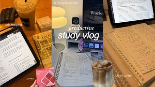 Study Vlog: productive morning, exams, cafe hopping, lots of note taking, grwm, 5am study motivation