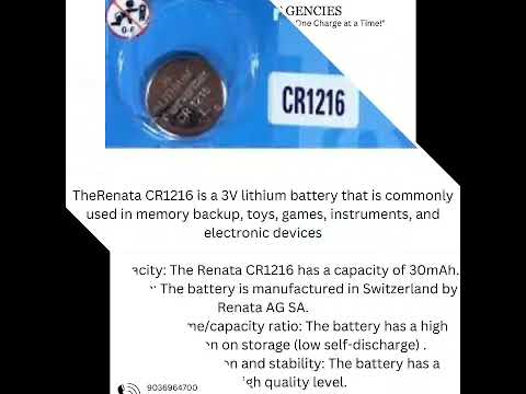 Renata CR1216 3V Lithium Battery