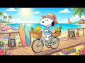 Snoopy’s Cozy Boardwalk Ride 🚲🌊 Warm Summer Jazz & Tropical Vibes for Deep Relaxation 🎶 DEFAULT Thumbnail