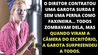 O diretor contratou uma garota surda, sem uma perna e sem teto. Todos riram, mas quando viram as…