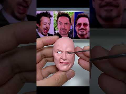 Clay Bobblehead ：Meticulously Crafting Iron Man Actor Robert Downey Jr.'s Iconic Face - Part 1