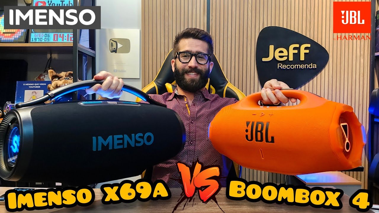 Miniatura da avaliação em vídeo de Caixa Bluetooth JBL Boombox 4 Azul