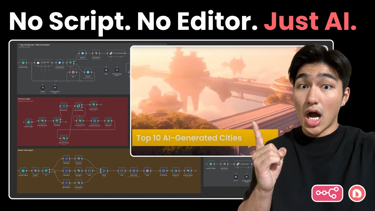 I Built AI Agents That Automates VIRAL Long Form Videos Daily! (FULL n8n Tutorial)