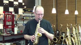 Video thumbnail for Yani 991 curved soprano sax brass by KB Sax