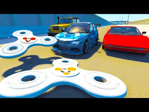 Cars Crash Into Giant 1000 MPH Fidget Spinner! - BeamNG Drive Crash Test Compilation Gameplay