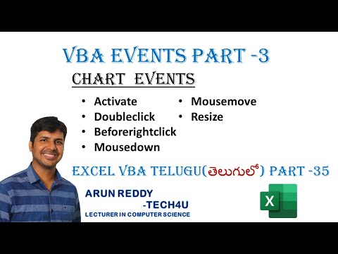 EXCEL VBA TELUGU PART - 35 || EXCEL VBA CHART EVENT IN TELUGU || CHART EVENTS IN VBA TELUGU ||