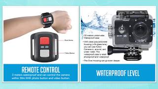 Waterproof Ultra HD 4K Action Sports Video Camera with Remote Control