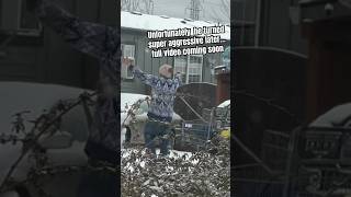 DRUNK MAN/WINTER STORM 😱‼️#weather #fyp #trending #scary #shortsfeed #singing #snow #storm