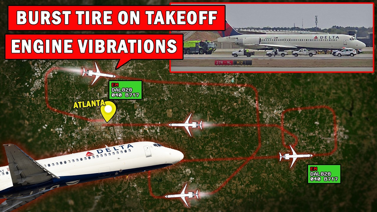 Delta Plane Blew a Tire On Takeoff + Engine Vibrations | Emergency at Atlanta