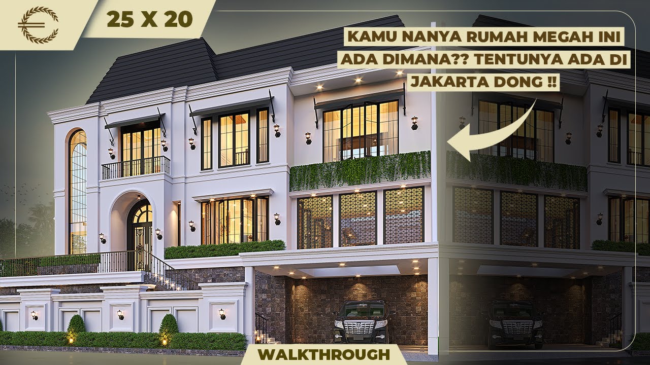 Video 3D Desain Rumah Klasik 3 Lantai Ibu MRI 1341 - Jakarta