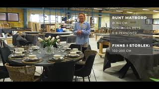 Rustikunik Design - Runt matbord med kryssben