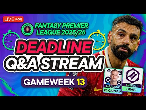 FPL GW13 LIVE DEADLINE STREAM 📸 | My Free Hit is Active! 🍟 | Fantasy Premier League 2025/26
