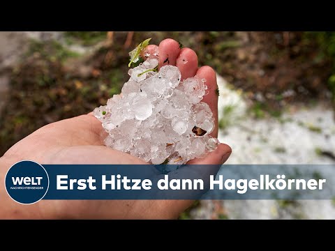 UNWETTER BEI MÜNCHEN: Riesige Hagelkörner verwandeln Ebersberg in eine Winterlandschaft