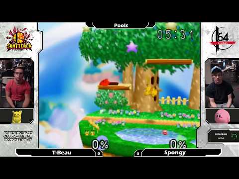 Smash 64: T-Beau (Pikachu) V Spongy (Kirby) - Shattered 110 Tournament SSB64