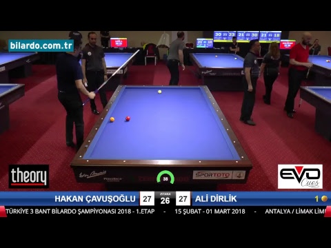 HAKAN ÇAVUŞOĞLU & ALİ DİRLİK Bilardo Maçı - 2018 ERKEKLER 1.ETAP-3. Tur