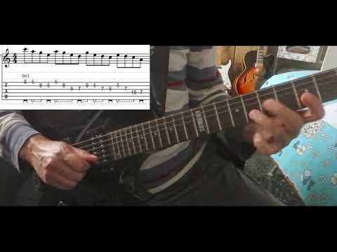 Frank Gambale Am Pentatonic Groups of 4 Lick (with tabs) - DP's Guitar Encyclopedia