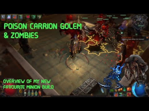 POE 3.22 Poison Carrion Golem's & Zombies Necromancer build overview