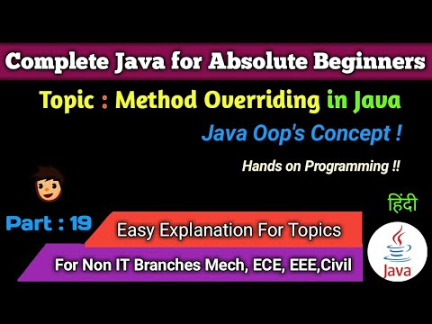 Java Basics Part 19 Method Overriding Explained In Hindiwhat Is Method Overloading In Java Java
