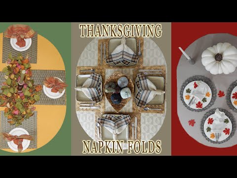 3 Unique Napkin Folds for Thanksgiving: a Cornucopia, a Bundle of Barley, and a Turkey!