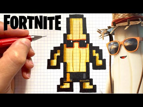 TUTO DESSIN BANANE D'ETE SKIN FORTNITE PIXEL ART