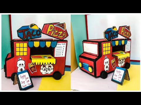 Cardboard Food Truck Making Tutorial || step by step Creative Art Work