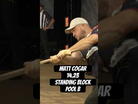 Matt Cogar (14.23) wins Standing Block in Pool B