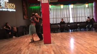 Carlitos Diaz y Claudia Jakobsen. Milonga. 13-09-2018 salon "Sol de Arrabal"