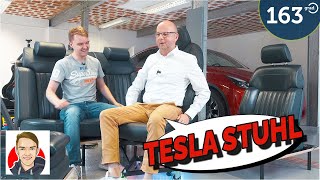 Tesla Sitz als Bürostuhl - Umbauten am Model Y - Leo Tiedt bei 163 Grad