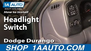 How to Replace Headlight Switch 98 Dodge Durango