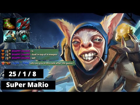 SuPer MaRio Meepo With 25 Kills & 19 Minute Skadi |  Dota 2 Gameplay