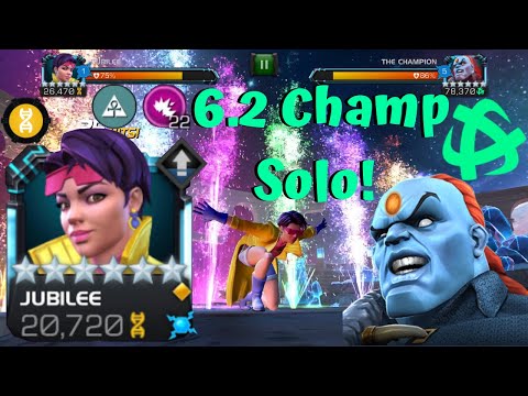 Jubilee vs 6.2 Champion Boss! Insane Solo! Horseman! 6-Star Rank 3! - Marvel Contest of Champions